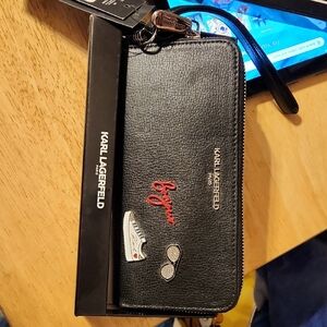 Karl Lagerfeld Black Leather Wallet